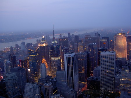 Вид на Нью-Йорк с высоты птичьего полета