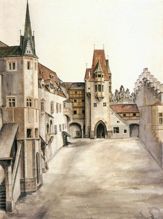 Дворик замка в Инсбруке без облаков, 1494